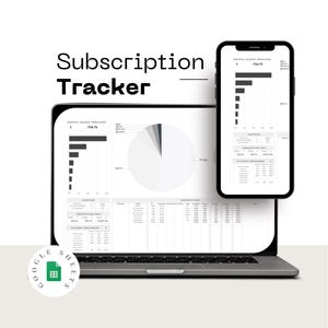 Subscription Tracker Spreadsheet for Google Sheets Monthly Subscription Organizer Budget Planner Dashboard College Student Finance Tracker