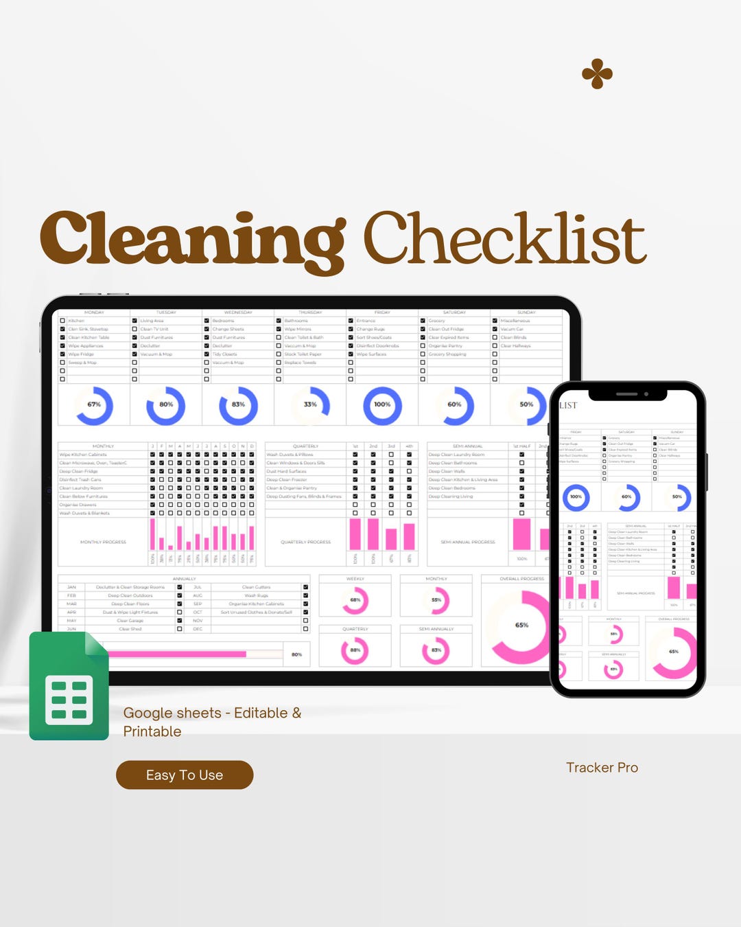 Comprehensive Cleaning Checklist Template - Google Sheets Cleaning ...