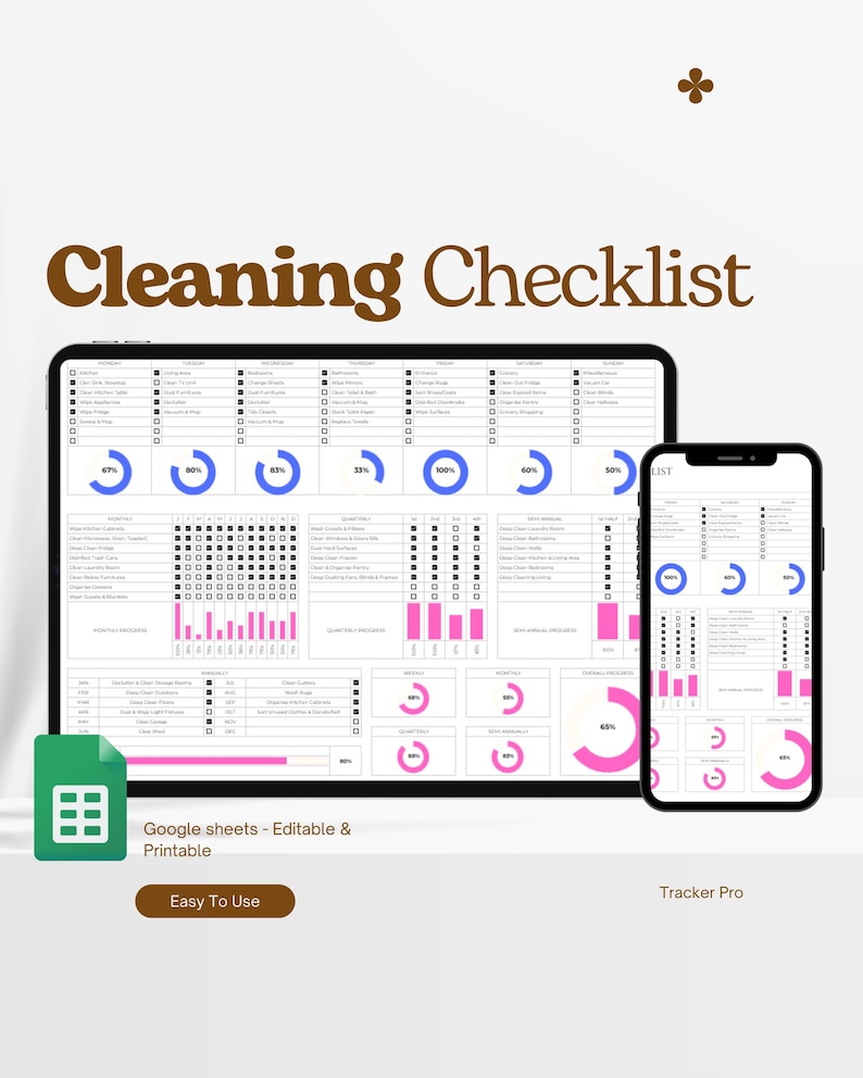 Comprehensive Cleaning Checklist Template - Google Sheets Cleaning ...