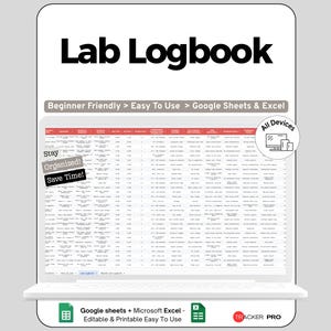 Planificador de experimentos de laboratorio de ciencias Hojas de cálculo de Google Seguimiento de resultados Materiales Observaciones Datos Investigación Educación Registro
