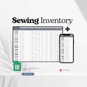 Sewing Inventory Tracker, Sewing Organizer, Sewing Templates, Sewing Business Inventory Log, Craft Organization for Thread, Pattern, Fabric