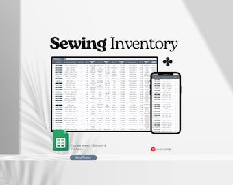 Sewing Inventory Tracker, Sewing Organizer, Sewing Templates, Sewing Business Inventory Log, Craft Organization for Thread, Pattern, Fabric