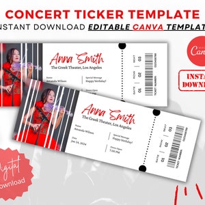 Editable Concert Ticket Template, DIY Event Ticket, Custom Concert ...