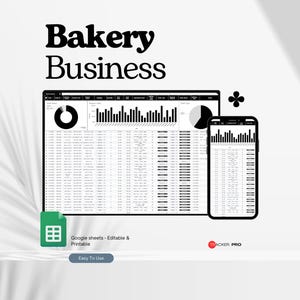 Bakery Business Plan Template Google Sheets, Bakery Spreadsheet, Bakery Order Form, Bakery Template, Cake Business Bundle, Recipe Calculator