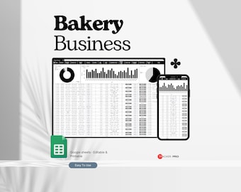 Planilha Google para Plano de Negócios de Padaria, Planilha para Padaria, Formulário de Pedidos para Padaria, Modelo para Padaria, Pacote para Negócio de Bolos, Calculadora de Receitas