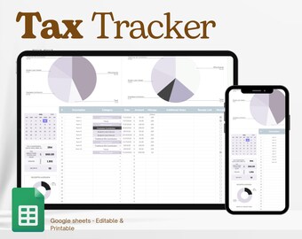 Tax Deduction Google Sheets & Excel Spreadsheet Tax Spreadsheet Tax Tracker Sheet Tax Planner Tax Organizer Business Spreadsheet Tax Log
