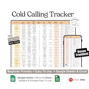 Cold Calling Tracker Google Sheets Template (Sales Calls, Leads, Outcomes and Follow-Up Management Spreadsheet)
