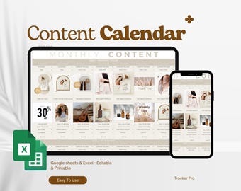 Social Media Content Calendar, Social Media Content Planner Template Google Sheets Spreadsheet, Editable Social Media Calendar Instagram