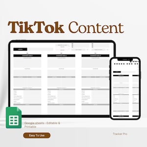 TikTok-Contentplaner-Vorlage, Google Sheets Social-Media-Contentplaner, TikTok-Planer-Tabelle, Planer für Video-Content-Ersteller