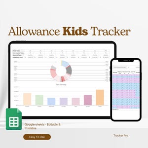 Registro de paga semanal, tabla de tareas y dinero para niños (imprimibles), registro de paga semanal, tabla de paga para niños, recompensas para niños, hoja de cálculo para ganar dinero