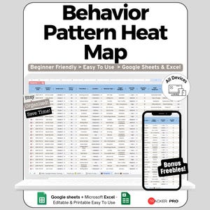 Behavior Heat Map Spreadsheet for Google Sheets and Excel Incident Pattern Monitoring Dashboard