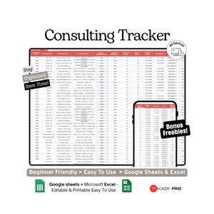 Projektergebnisse im Beratungsbereich (Excel, Google Sheets): Umfang, Fristen, Stunden, Zahlungen, Kundenarbeit, Meilensteine, Businessplaner verwalten