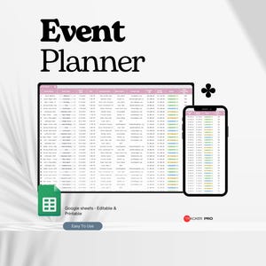Event Planner Spreadsheet, Event Management Planner, Party Planning Template, Non Profit Event Organizer, Conference Planner, Event Business