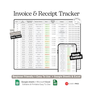 Plantilla de Hojas de Cálculo de Google para el Seguimiento de Facturas y Recibos (Hoja de Cálculo para la Gestión de Ingresos, Gastos, Facturación y Pagos de Empresas)