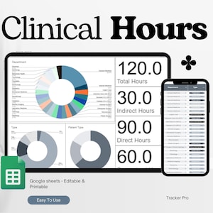 Foglio di calcolo per il monitoraggio delle ore cliniche, foglio delle ore di residenza, registro di supervisione, abilitazione, scuola infermieristica, monitoraggio del tempo del terapista assistente sociale