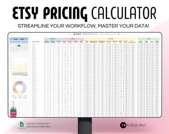 Pricing Spreadsheet, Etsy Fee and Profit Calculator, Small Business & Etsy Sellers, Excel, Google Sheets, Fees Strategy, Sell on Etsy Store