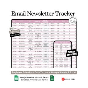 E-Mail-Newsletter-Tracker-Vorlage für Google Sheets (E-Mail-Kampagnen, Abonnenten- und Marketing-Analytics-Protokoll) Excel