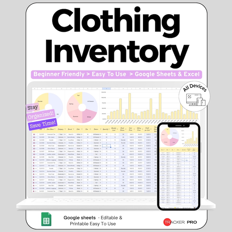 Enventory Example Wardrobe Inventory Excel - Etsy