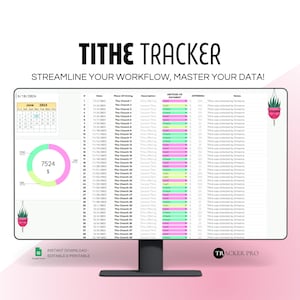 Church Donations, Tithes and Offerings Tracking, Tithe Tracker Excel Spreadsheet, Contribution Tracker, Church Offering List Google Sheets