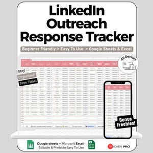 LinkedIn-Outreach-Tabelle für Google Sheets und Excel: Nachrichtenverfolgung, Antwortüberwachung und Lead-Dashboard
