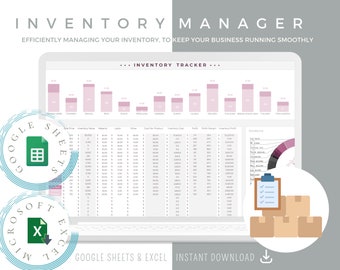 Inventory Tracker Inventory List Inventory Sheet Inventory Log Inventory Management Business Spreadsheet Bookkeeping Template Order Tracker