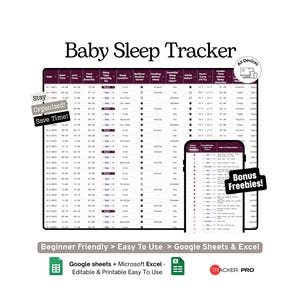 Baby Sleep Schedule and Nap Tracker Google Sheets Template, Newborn Sleep Log, Nap Schedule and Baby Routine Spreadsheet, Excel