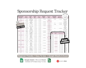 Plantilla de Hojas de Cálculo de Google para el Registro de Solicitudes de Patrocinio Corporativo (Hoja de Cálculo para el Registro de Propuestas de Patrocinio de Eventos, Campañas y Empresas)