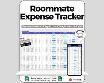 Planificador de gastos y tareas para compañeros de piso (Excel y Google Sheets): seguimiento de facturas compartidas, alquiler, servicios públicos, supermercado, tareas domésticas y registro de presupuestos.