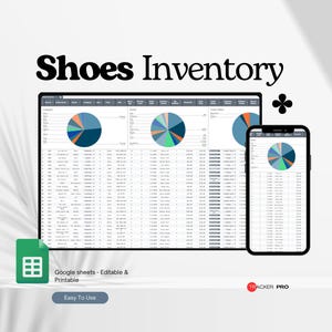 Shoes Inventory Template, Shoe Collection, Shoes Organization, Inventory Tracker, Sneakers Google Sheets, Inventory Management