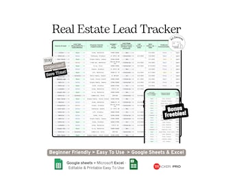 Google Sheets-Vorlage für den Real Estate Lead Tracker (Tabellenkalkulation für Kundenkontakte, Käufer- und Verkäuferkontaktverwaltung für Immobilienmakler)