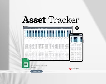 Asset Tracker Google Sheets, Small Business Property Inventory Template, Financial Tracker Depreciation Tracker Excel Spreadsheet Management
