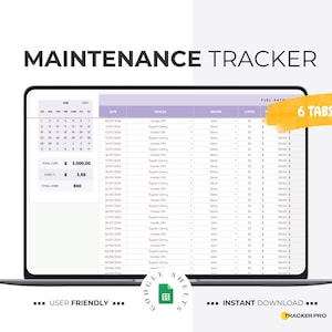 Maintenance Tracker Template, Service Schedule, Machine Maintenance Record, Vehicle Service Tracker, Equipment Tracker Google Spreadsheet