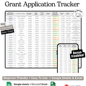Grant Application Tracker Google Sheets Template (Nonprofit Funding, Proposal Submission and Deadline Management Spreadsheet) image 2