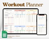 Workout Planner for Google Sheets, Fitness Spreadsheets, Weight Loss Tracker, Exercise Planner, Goal Planner, Personal Training