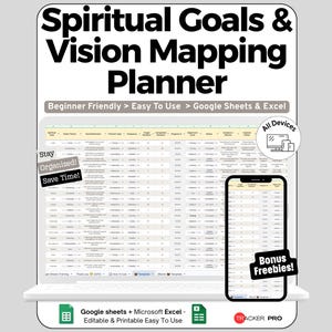 Spiritual Goals and Vision Mapping Spreadsheet for Google Sheets and Excel Life Alignment Planner