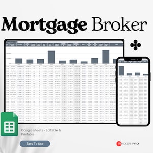 Mortgage Broker Template Spreadsheet Bundle, Mortgage Lender Loan Checklist Template Google Sheets, Mortgage Pipeline Tracker CRM Planner
