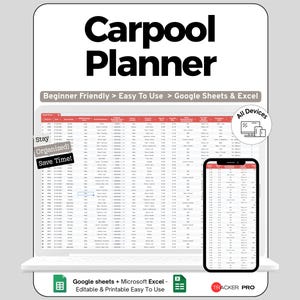 Planificador de viajes compartidos en familia (Google Sheets): seguimiento de horarios de viajes compartidos, conductores, actividades infantiles, recogidas escolares y transporte familiar.