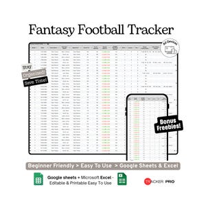 Fantasy Football League Excel Google Sheets ,Track Weekly Scores,Trades, Matchups,Team Standings, Player Stats, Fantasy Sports Performance