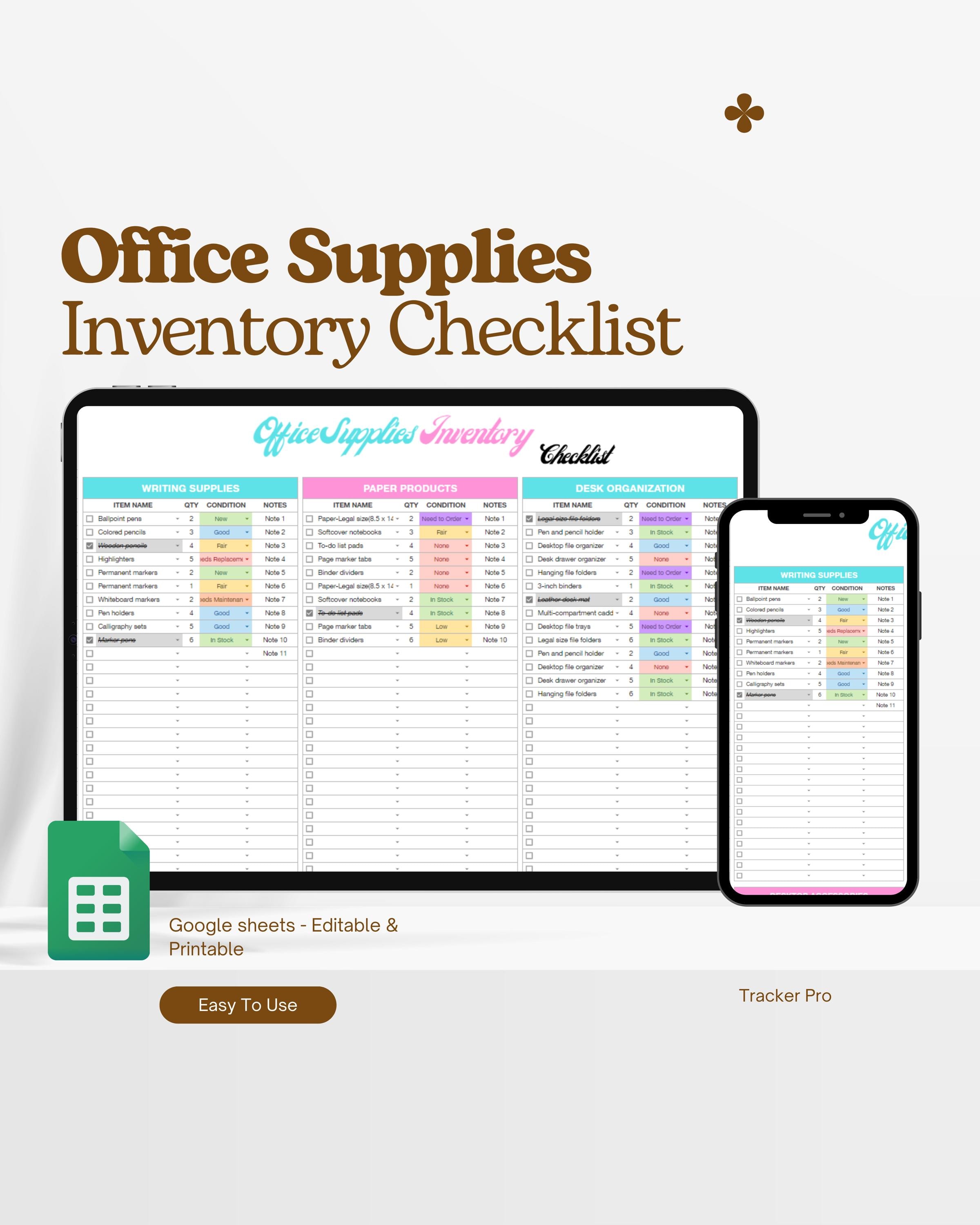 Office Supplies Checklist, Business Office Supplies Checklist Template ...