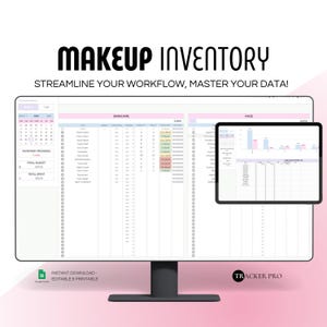 Makeup Planner, Makeup Inventory Management, Makeup Artist, Makeup Collection Organizer Inventory Sheet Organization Sheet Excel Spreadsheet