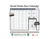 Social Media Sync Calendar Google Sheets Template (Cross-Platform Posting, Content Scheduling and Marketing Campaign Tracker) Excel