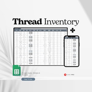 Vorlage für eine Garnbestandsübersicht (Excel-Tabelle), Kreuzstichgarn-Organizer (Excel), Stickgarn-Tracker, Garn-Organizer (Google Sheets)