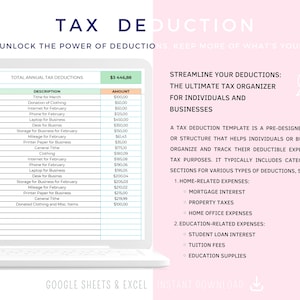 Tax Deduction Tracker Excel Spreadsheet Editable Tax Deductions List
