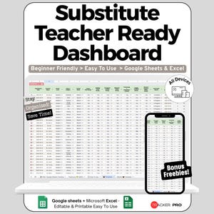 Substitute Teacher Plans for Google Sheets | Sub Binder, Seating & Classroom Procedures
