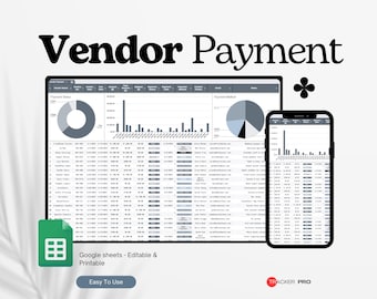 Vendor Payment Tracker Template Google Sheets, Wedding Vendor Payment Tracking Sheet Excel Spreadsheet, Vendor Payment Log Event Planning
