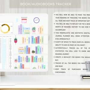 Reading Book Tracker, Book Tracker Template, Track Your Reading, Reading Log, Book Journal, Google Sheets and Excel Spreadsheet 2024 image 4