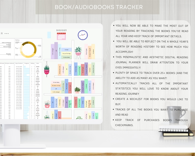 Reading Book Tracker, Book Tracker Template, Track Your Reading, Reading Log, Book Journal, Google Sheets and Excel Spreadsheet 2024 image 4