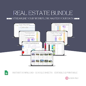 Real Estate Team Brokerage Sales Tracker | Transaction Management | Real Estate Agent Planner | Google Sheets Template