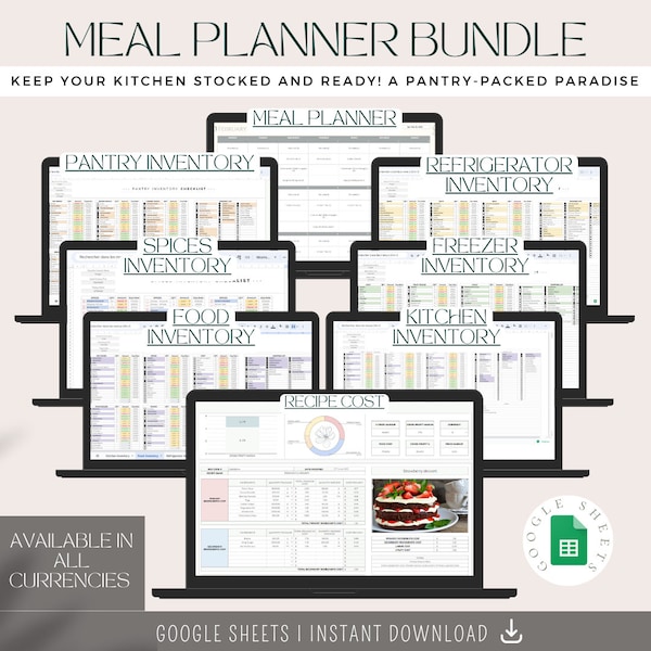 Recipe Cost Calculator, Spreadsheet Template for Excel & Google Sheets, Recipe Costing Template, Cooking Baking Ingredients Cost Calculator