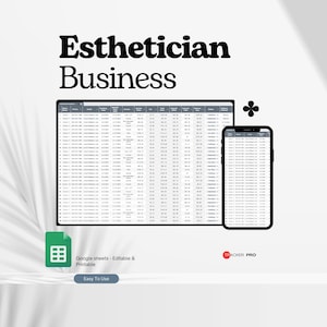 Esthetician Business Bundle Google Sheets, Skincare Business Planner Template Beauty Business Templates Skin Care Beauty Spa Business Excel